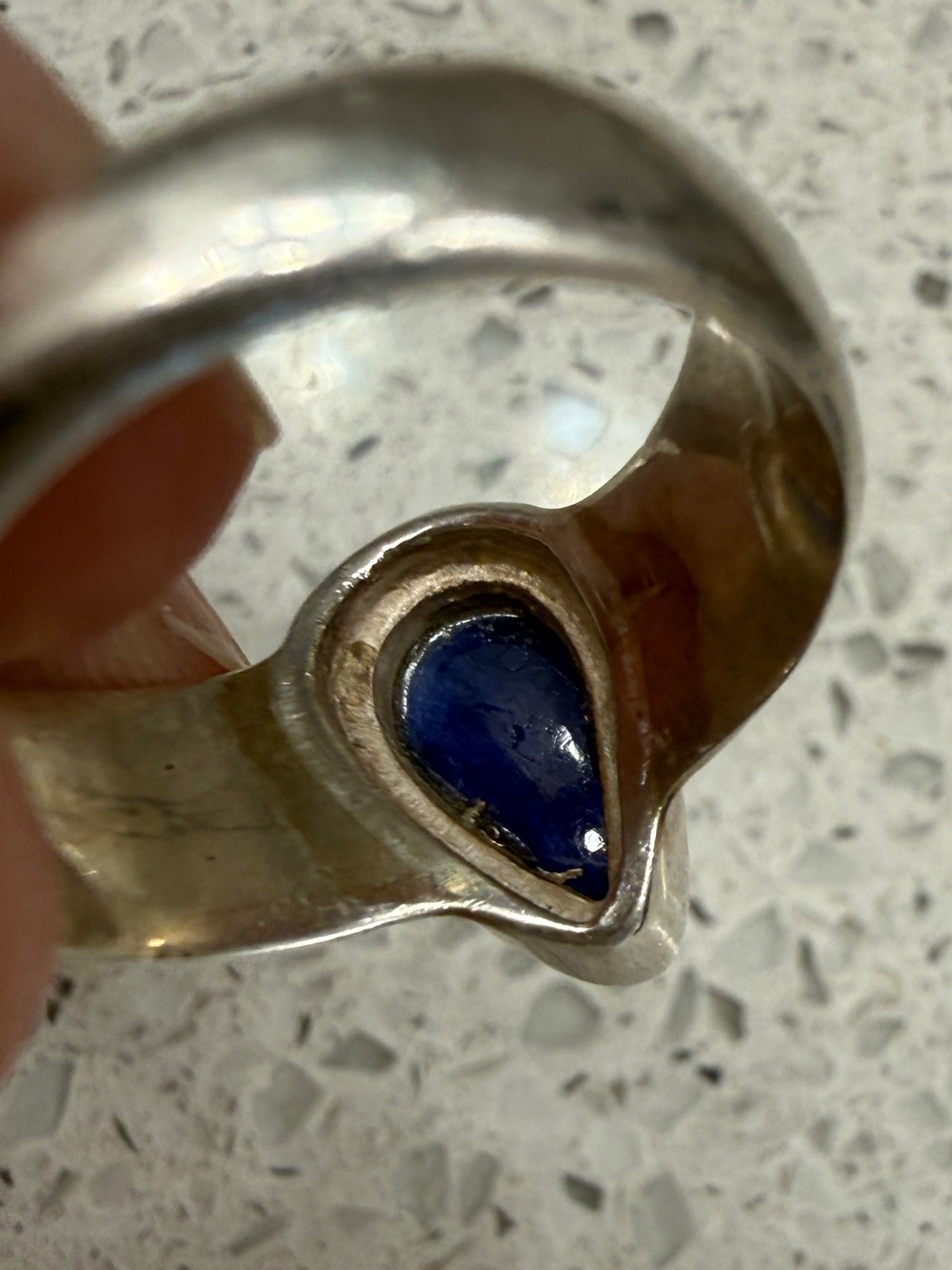 Sterling Silver Sapphire Ring - Picture 6 of 7
